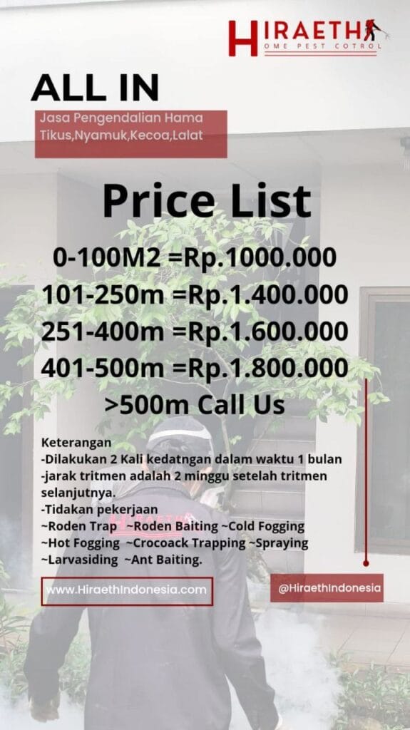 pricelist jasa pengendalian hama
